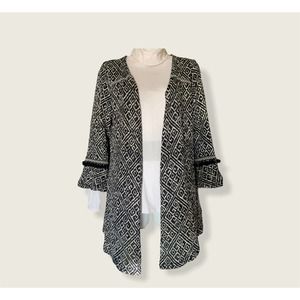 Sz M Skies Are Blue Open Front Lightweight Cardigan